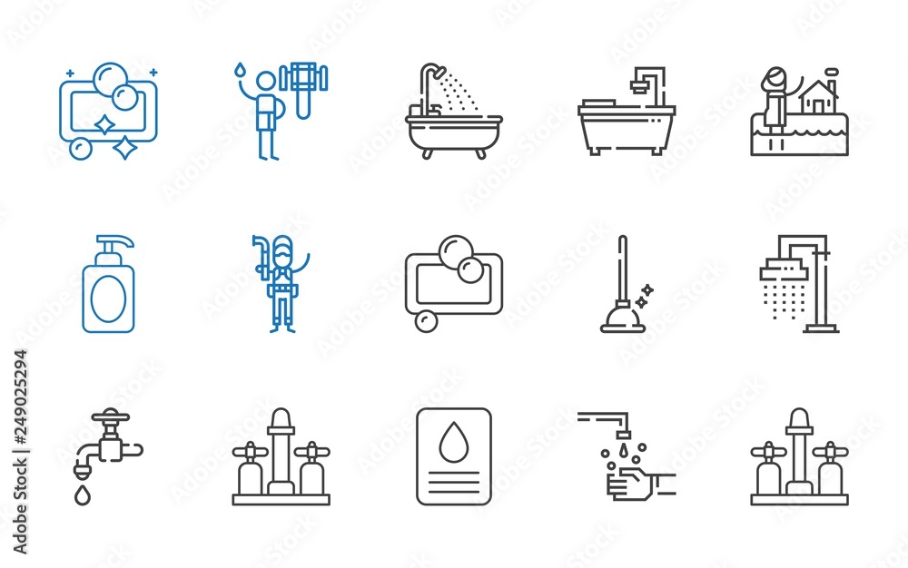faucet icons set