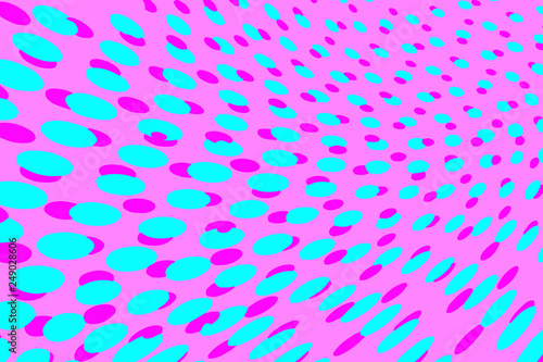 oval colorful graphic on pink background