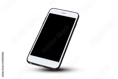 Mobile smart phone on white background technology photo