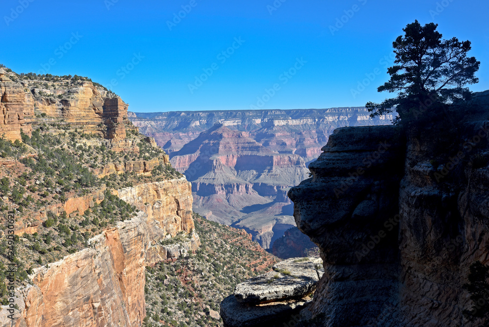 View from the Bright Angel Trail - South Rim, Grand Canyon National Park., Arizona