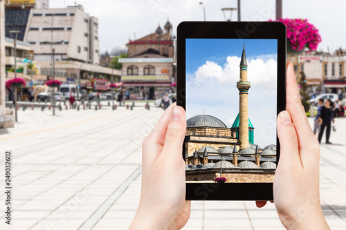 Mausoleum and Muze Alani square in Konya city photo