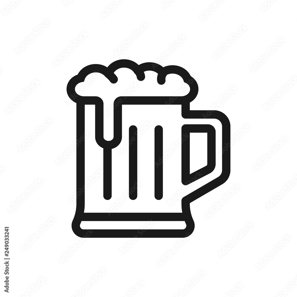 a glass of beer. minimal thin line web icon. simple vector illustration outline. concept for website or app. a glass of beer. minimal thin line web icon. simple vector illustration outline. concept for website or app.
