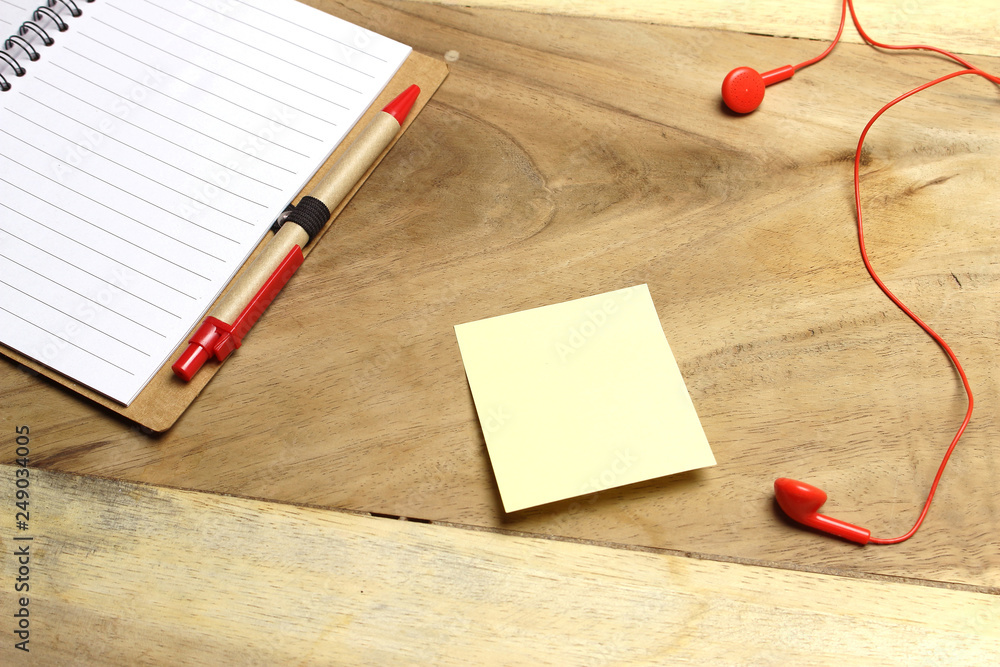 Creative flat lay of workspace office desk with copy space background Creative flat lay of workspace office desk with copy space background