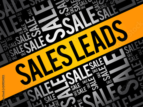 Sales Leads word cloud collage, business concept background