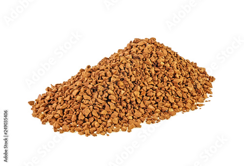Soluble coffee isolated against white background. Full depth of field.