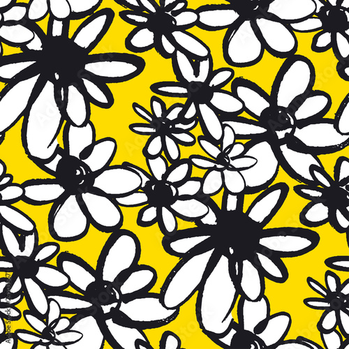 Daisy flowers color seamles...