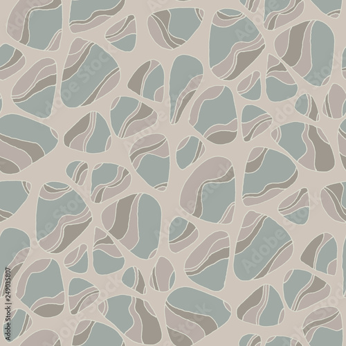 River pebbles hand drawn seamless pattern
