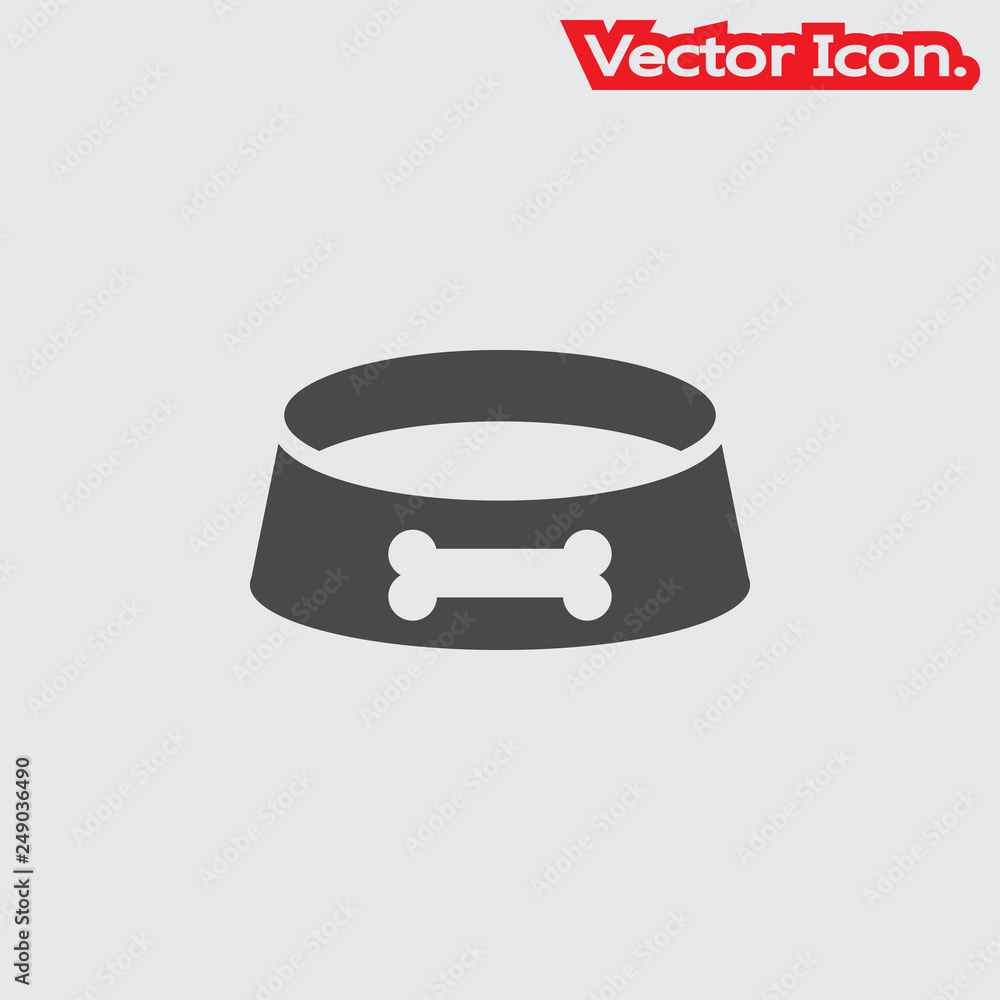 Dog bowl icon isolated sign symbol and flat style for app, web and digital design. Vector illustration. Dog bowl icon isolated sign symbol and flat style for app, web and digital design. Vector illustration.