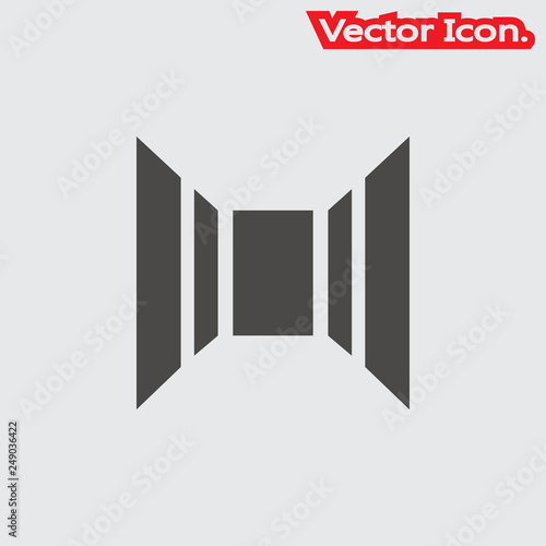Corridor icon isolated sign symbol and flat style for app, web and digital design. Vector illustration.