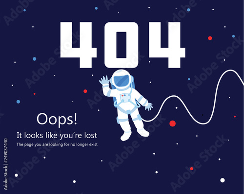 404 page on website to notify user they are getting lost or they click wrong button - Vector