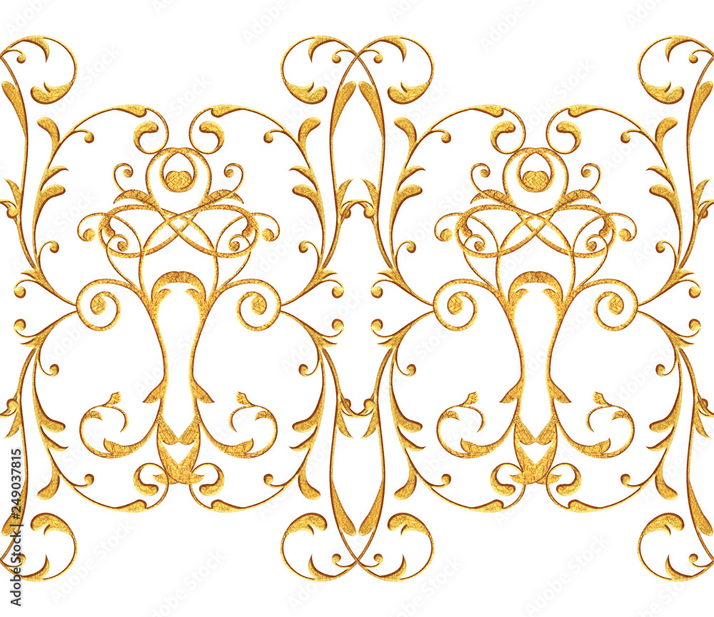 Seamless pattern. Golden textured curls. Oriental style arabesques, stylized flowers, delicate shiny swirl, paisley element, shining background. Seamless pattern. Golden textured curls. Oriental style arabesques, stylized flowers, delicate shiny swirl, paisley element, shining background.