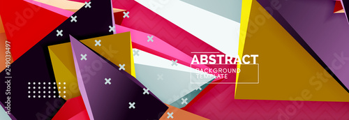 3d triangular shapes geometric background. Origami style pattern with triange shapes for decorative design. Poster design. Line design. Modern presentation template