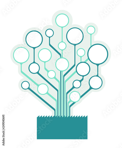 tree diagram template (blue) / infographics
