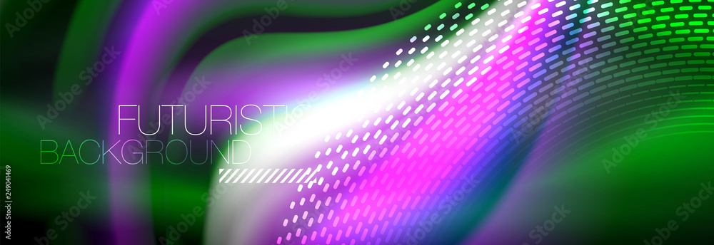 Fluid color neon wave lines background, neon liquid color futuristic paint template Fluid color neon wave lines background, neon liquid color futuristic paint template