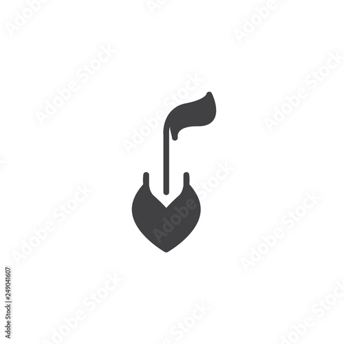 Sprouting seed vector icon. filled flat sign for mobile concept and web design. Sprout Seed Grow simple solid icon. Symbol, logo illustration. Pixel perfect vector graphics
