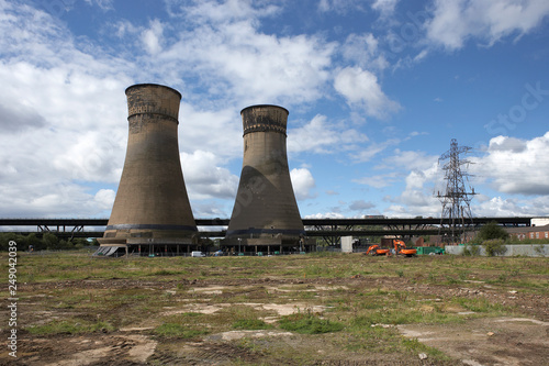 TINSLEY COOLING TOWERS DEMOLITION IN SHEFFIELD, YORKSHIRE, ENGLAND 