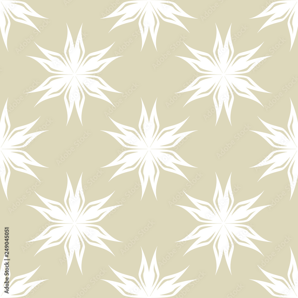 Floral seamless pattern. White design on olive green background