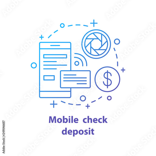 Mobile check deposit concept icon