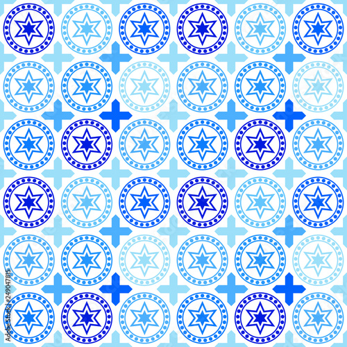Seamless pattern of tiles. Islam, Arabic, Indian, ottoman hand-drawn motifs. Perfect for printing on fabric or paper.