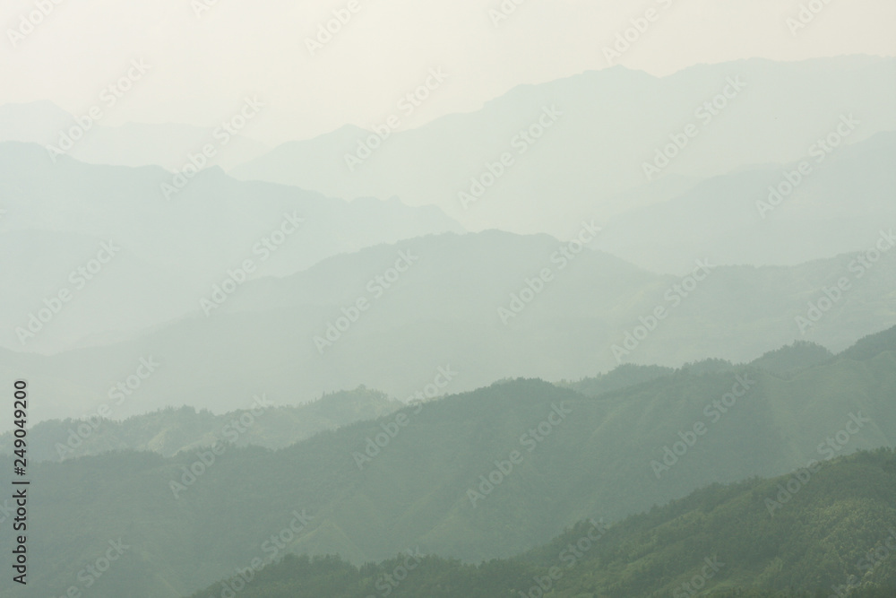 Fototapeta premium Landscape layers mountains in haze