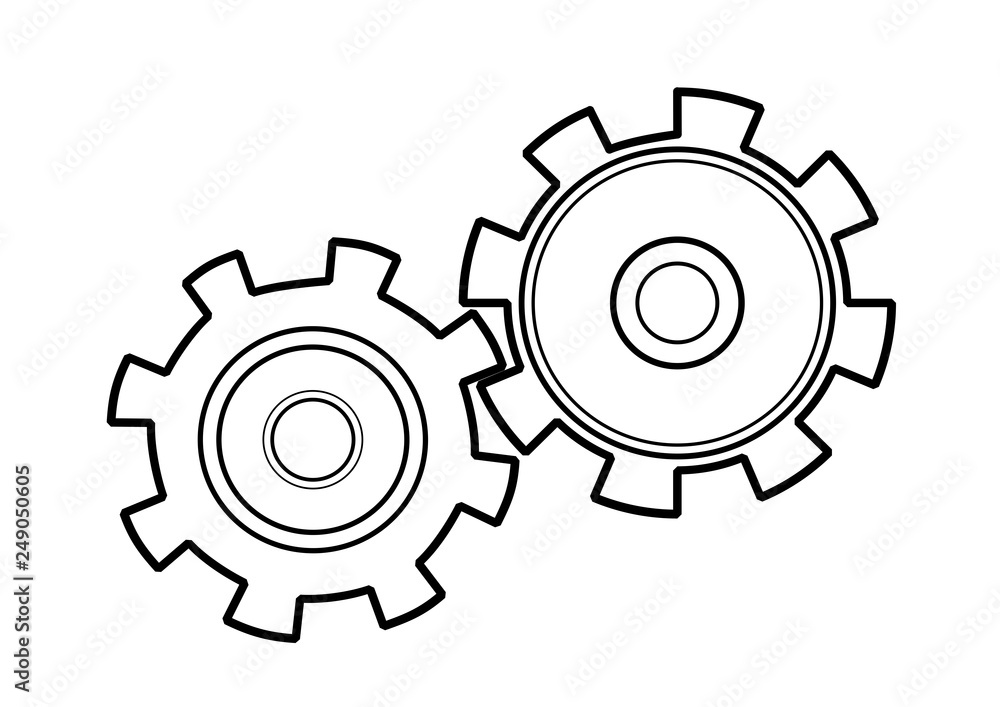 Mechanical gear and cogwheel Mechanical gear and cogwheel