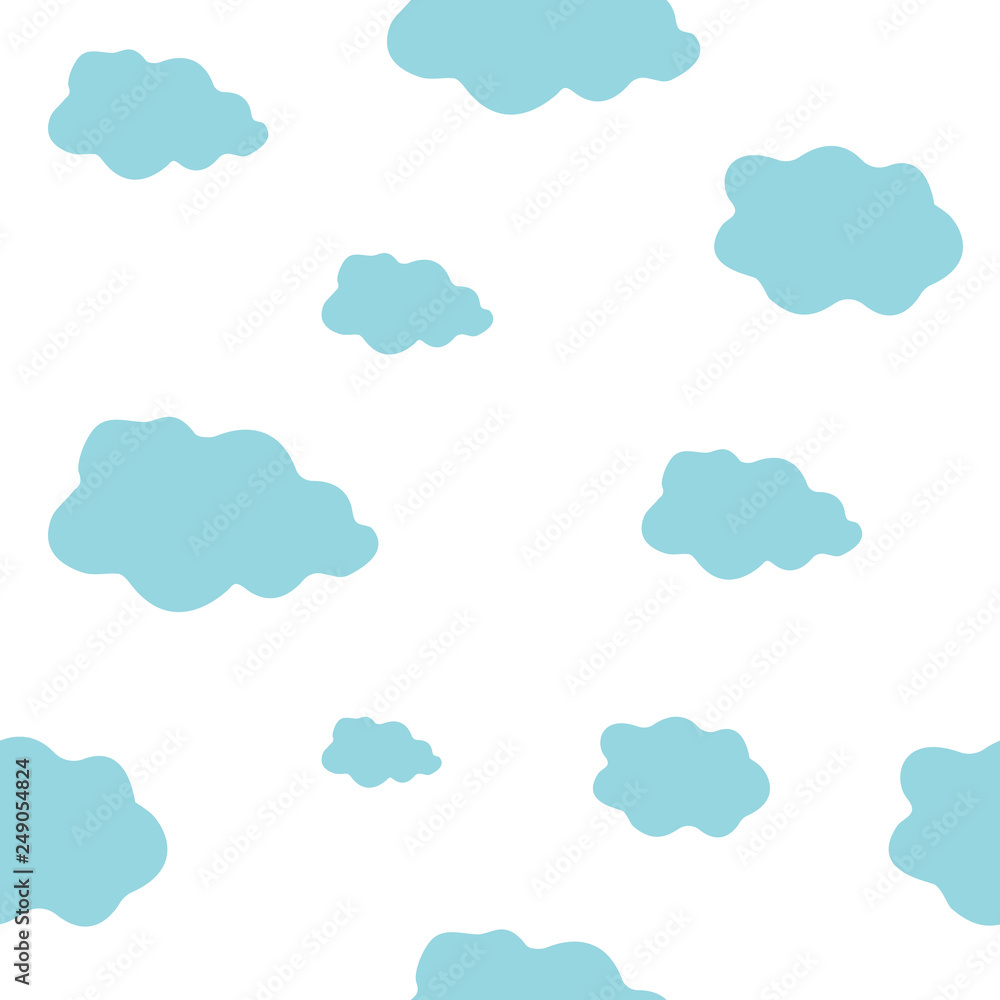 Cute vector seamless ethereal clouds pattern. Cute vector seamless ethereal clouds pattern.