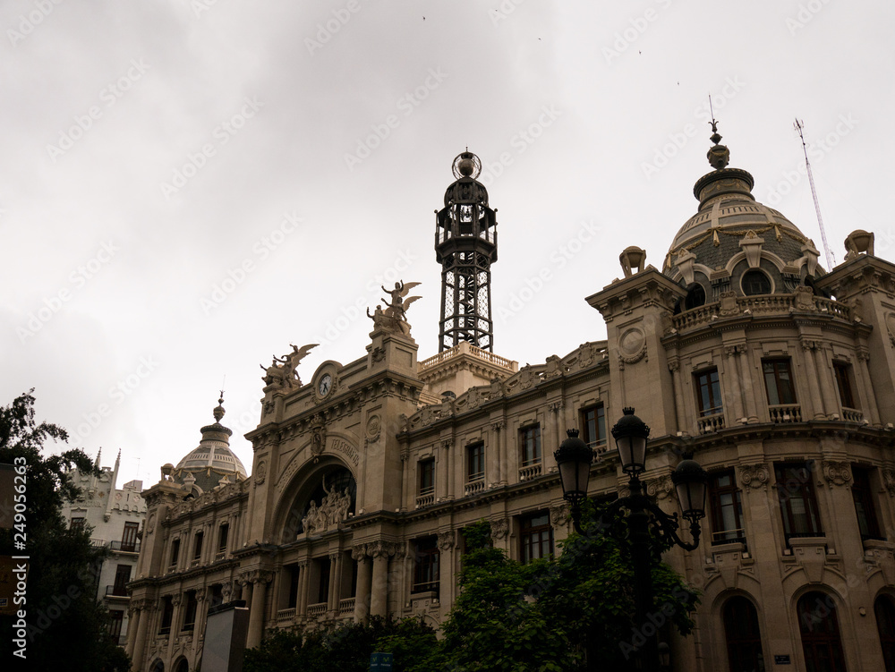 view on post office building in Valencia, Spain