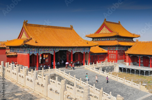 The Forbidden City, a palace complex in central Beijing, China. The former Chinese imperial palace from the Ming dynasty to the end of the Qing dynasty it now houses the Palace Museum.