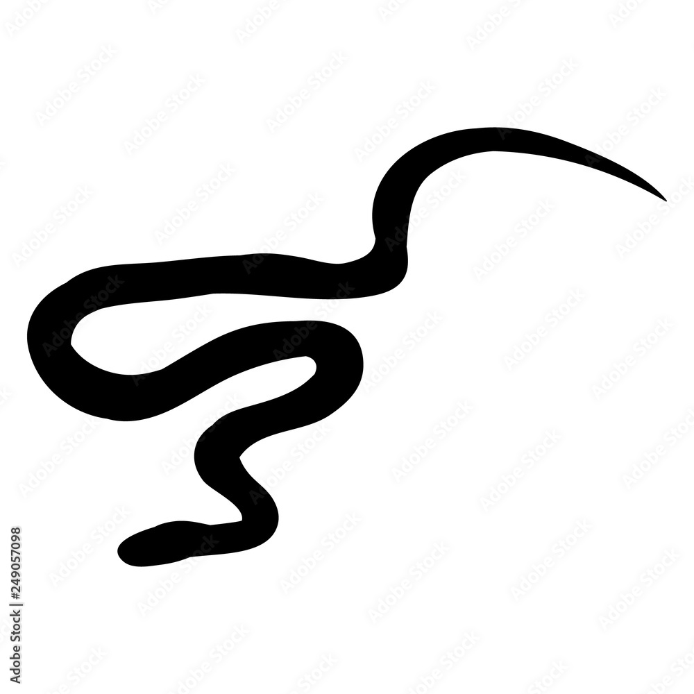 snake crawling, silhouette in isolation snake crawling, silhouette in isolation