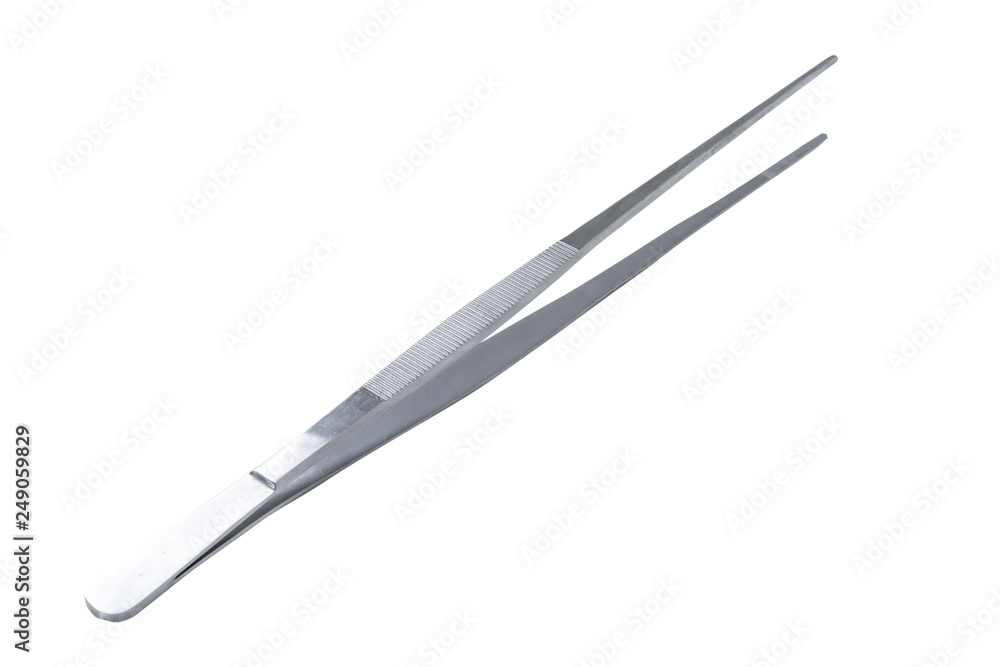 Forceps . Medical surgical hand tool. Medicine and health. Experimental tools isolated object on white background with cliping path Forceps . Medical surgical hand tool. Medicine and health. Experimental tools isolated object on white background with cliping path