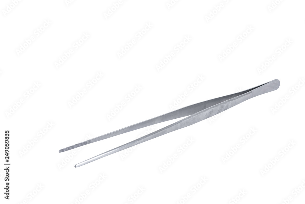 Forceps . Medical surgical hand tool. Medicine and health. Experimental tools isolated object on white background with cliping path Forceps . Medical surgical hand tool. Medicine and health. Experimental tools isolated object on white background with cliping path