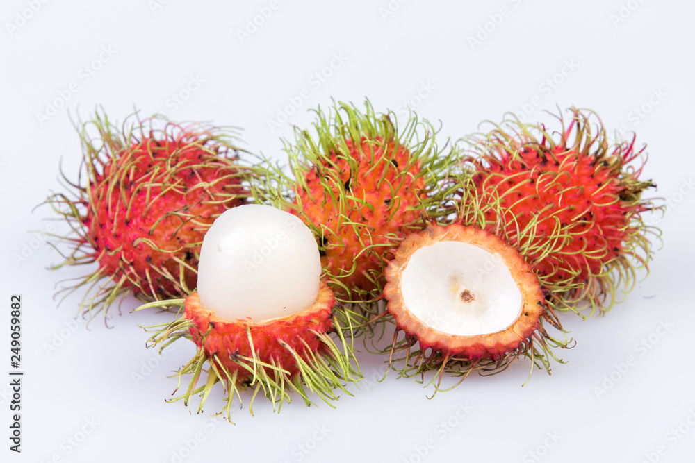 Fresh rambutan : rambutan sweet delicious fruit on white background Fresh rambutan : rambutan sweet delicious fruit on white background