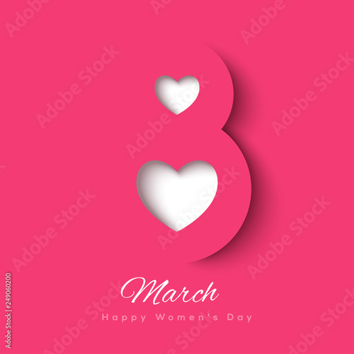 March 8 symbol with hearts