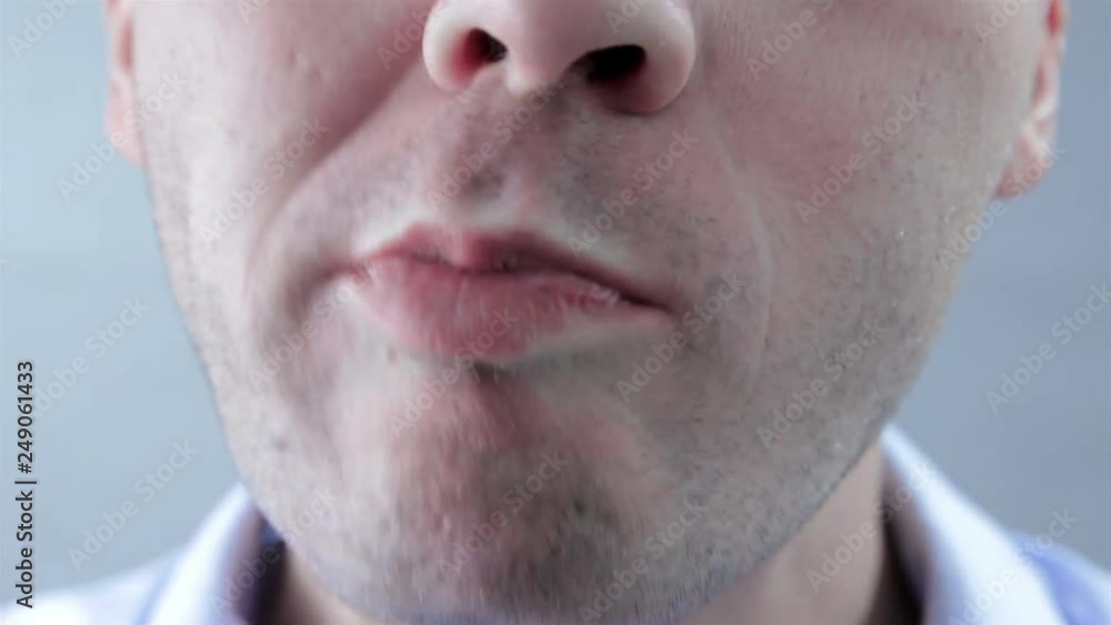 Man eating potatoes.close-up, man eats, fast food Man eating potatoes.close-up, man eats, fast food