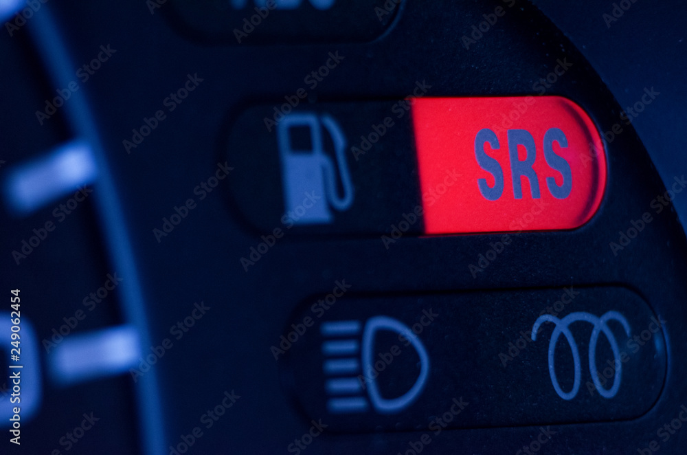Naklejka premium SRS indicator on the dashboard of the car.