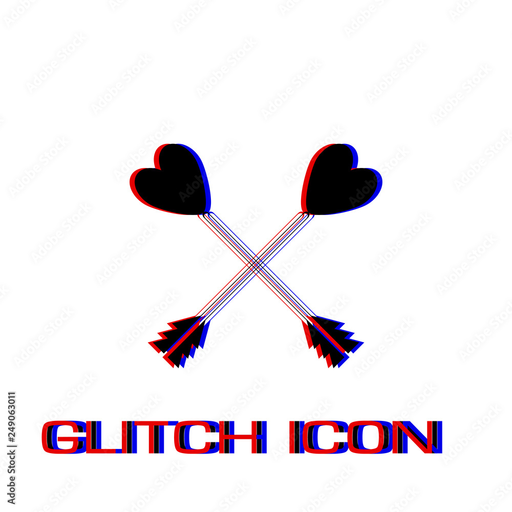 Arrow with heart icon flat. Arrow with heart icon flat.