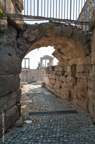 Ruins of Roman theatre of Philippopolis in city of Plovdiv  Bulgaria