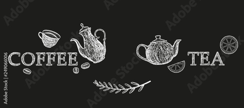 Coffee and tea. Teapots, cu...