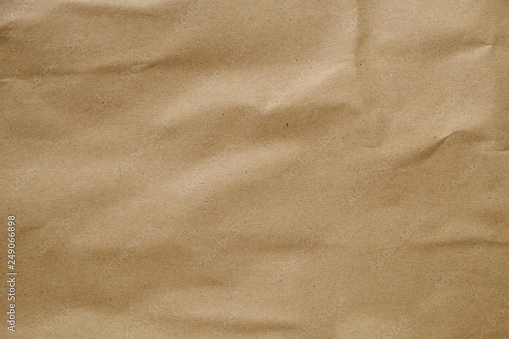 Close up of wrinkle brown bag texture