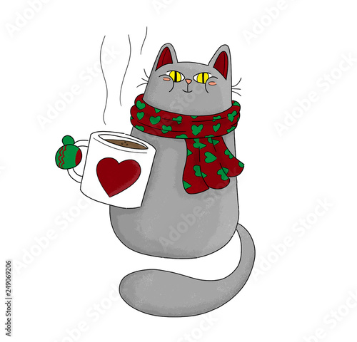 Pet animal; cute funny cat ...