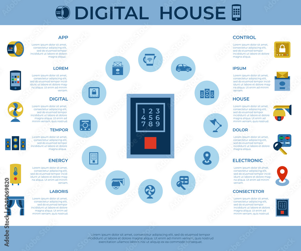 Digital vector smart and digital home Digital vector smart and digital home