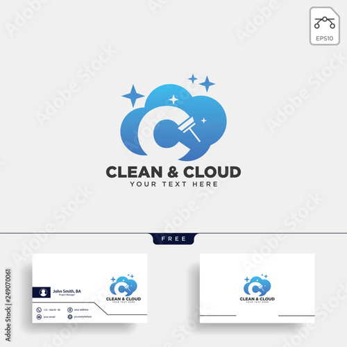 cleaning service letter C logo template vector illustration icon element