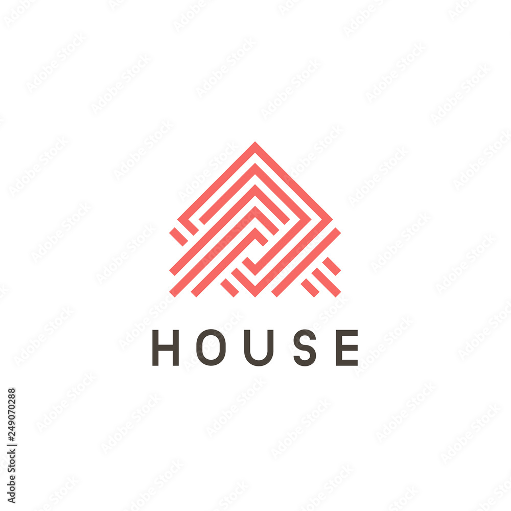 Fotografie Home design vector logo concept. Abstract house icon.