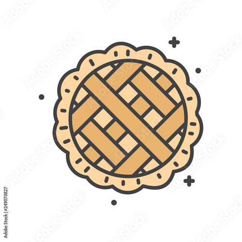 Pie outline icon on white background for graphic and web design, Modern simple vector sign. Internet concept. Trendy symbol for website design web button or mobile app