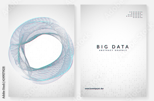 Big data background. Technology for visualization, artificial intelligence, deep learning and quantum computing. Design template for intelligence concept. Fractal big data backdrop.