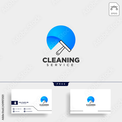 cleaning service house eco logo template vector illustration icon element