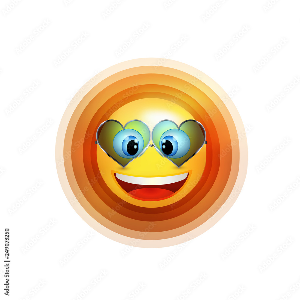 Sunny face smiling character. Cartoon sun smiling with trend sunglasses. Vector 3d illustration Sunny face smiling character. Cartoon sun smiling with trend sunglasses. Vector 3d illustration
