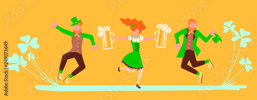Saint Patricks Day Horizontal banner template. 