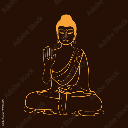 buddha logo buddhism icon black and white drawing sketch