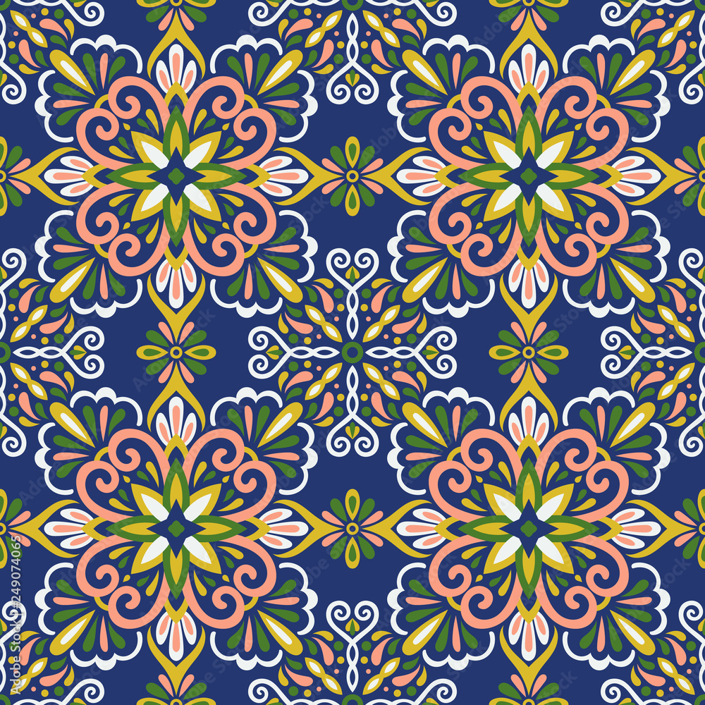 Azulejo Tile Vector Seamless Pattern